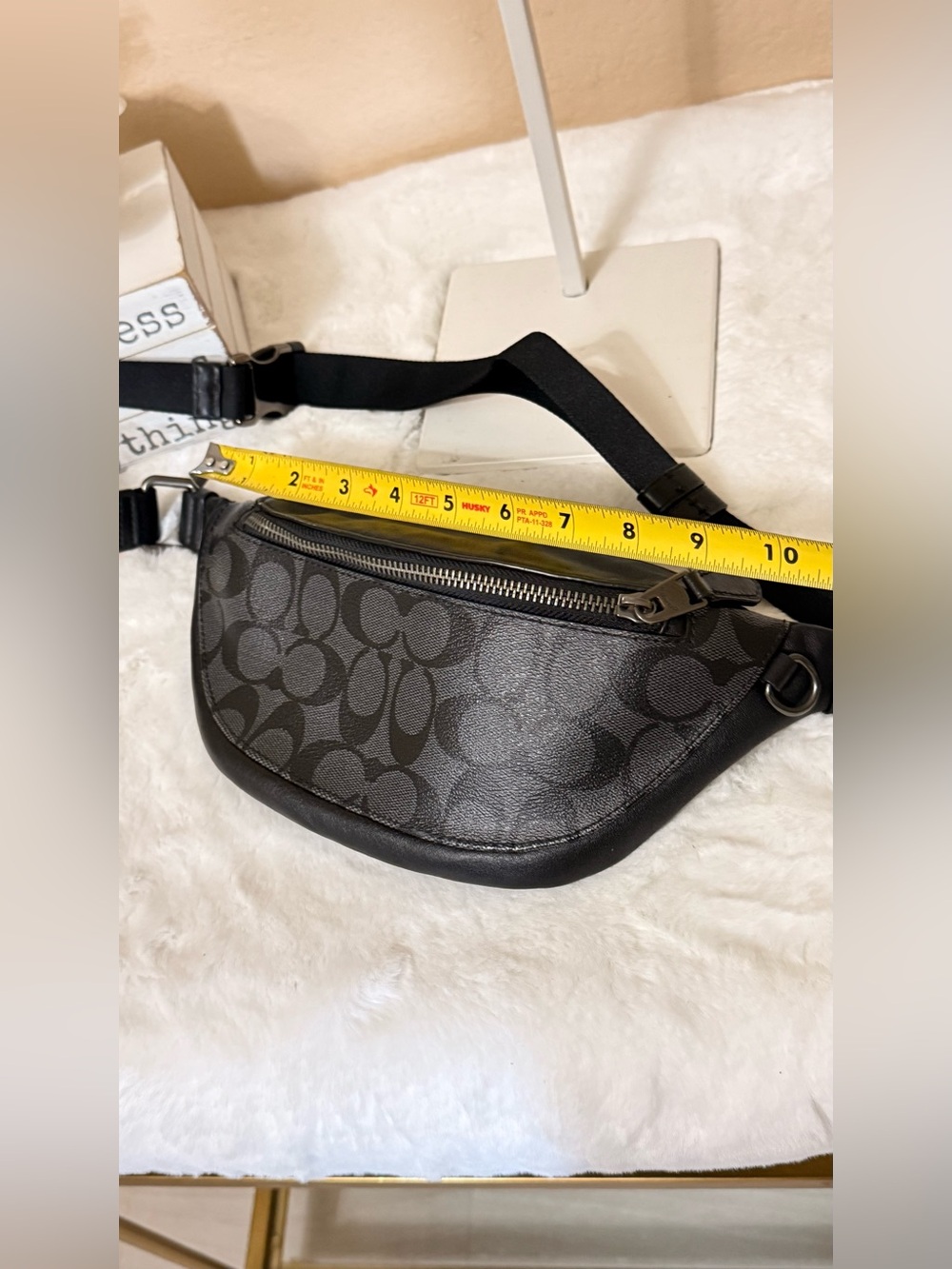 Coach Men’s Black Signature C Pattern Belt Bag - Picture 10 of 13
